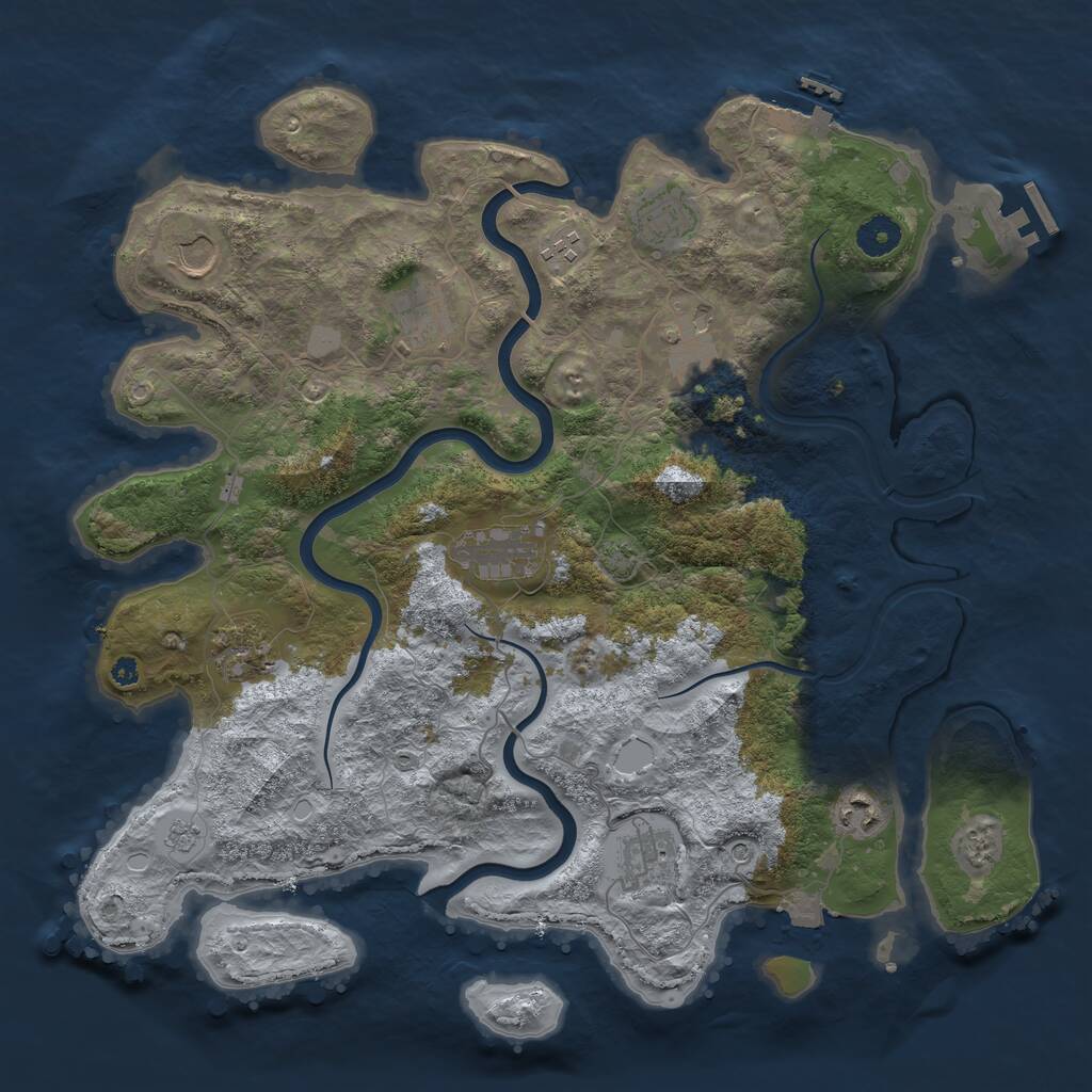 Rust Map: Procedural Map, Size: 3900, Seed: 65615510, 15 Monuments