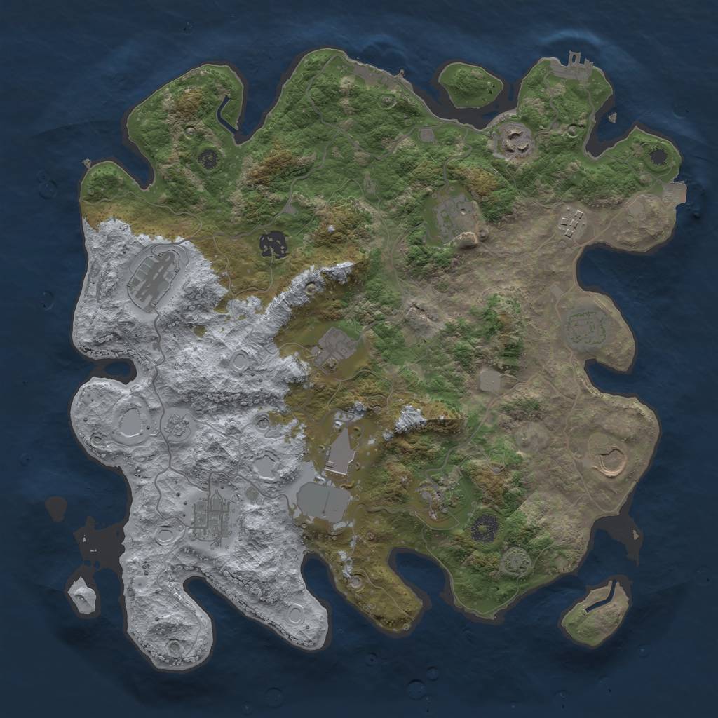 Rust Map: Procedural Map, Size: 3750, Seed: 4352986, 19 Monuments