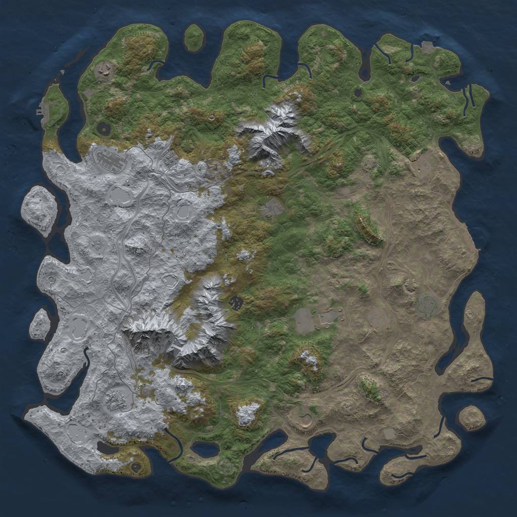 Rust Map: Procedural Map, Size: 5500, Seed: 1268638732, 19 Monuments