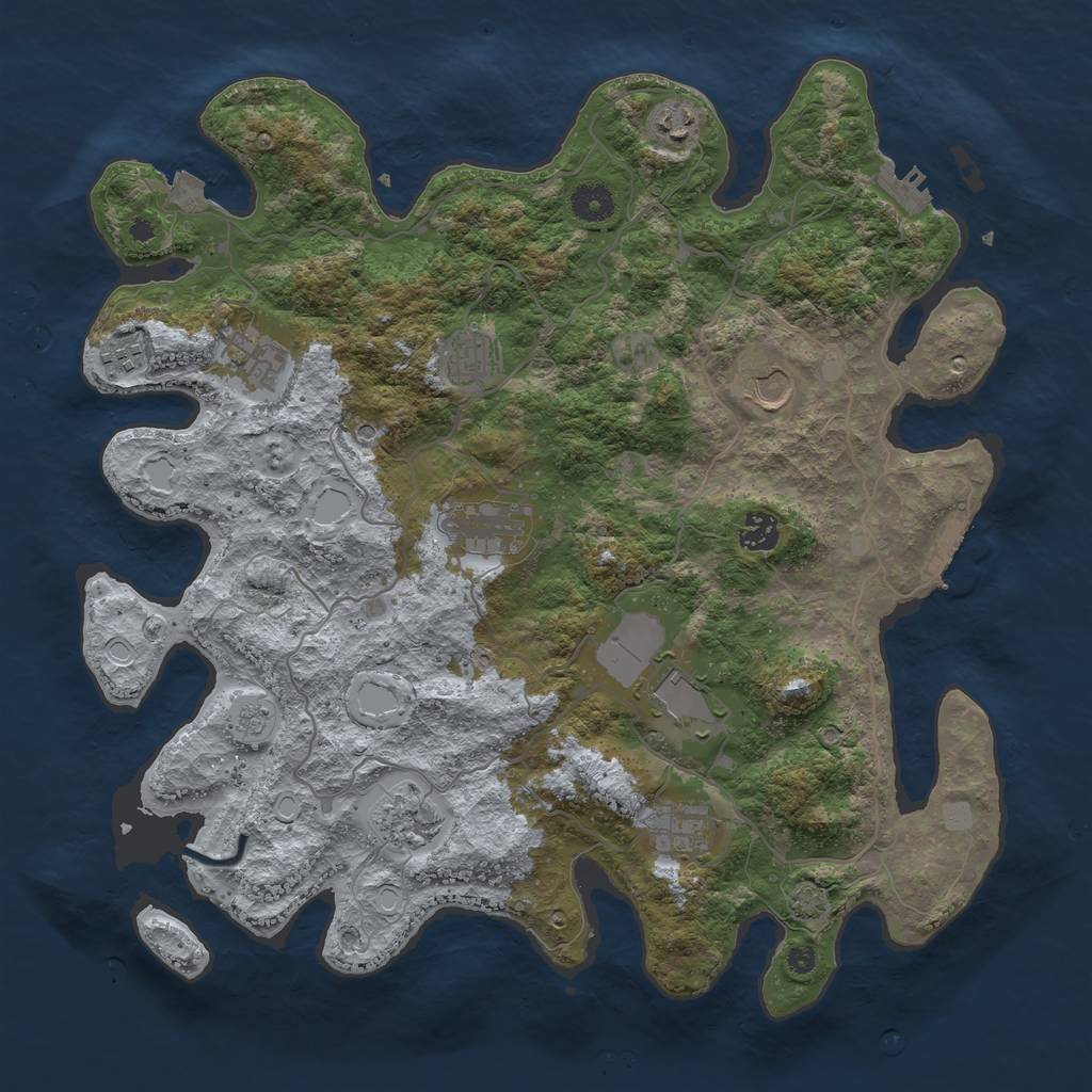 Rust Map: Procedural Map, Size: 4000, Seed: 66379187, 18 Monuments