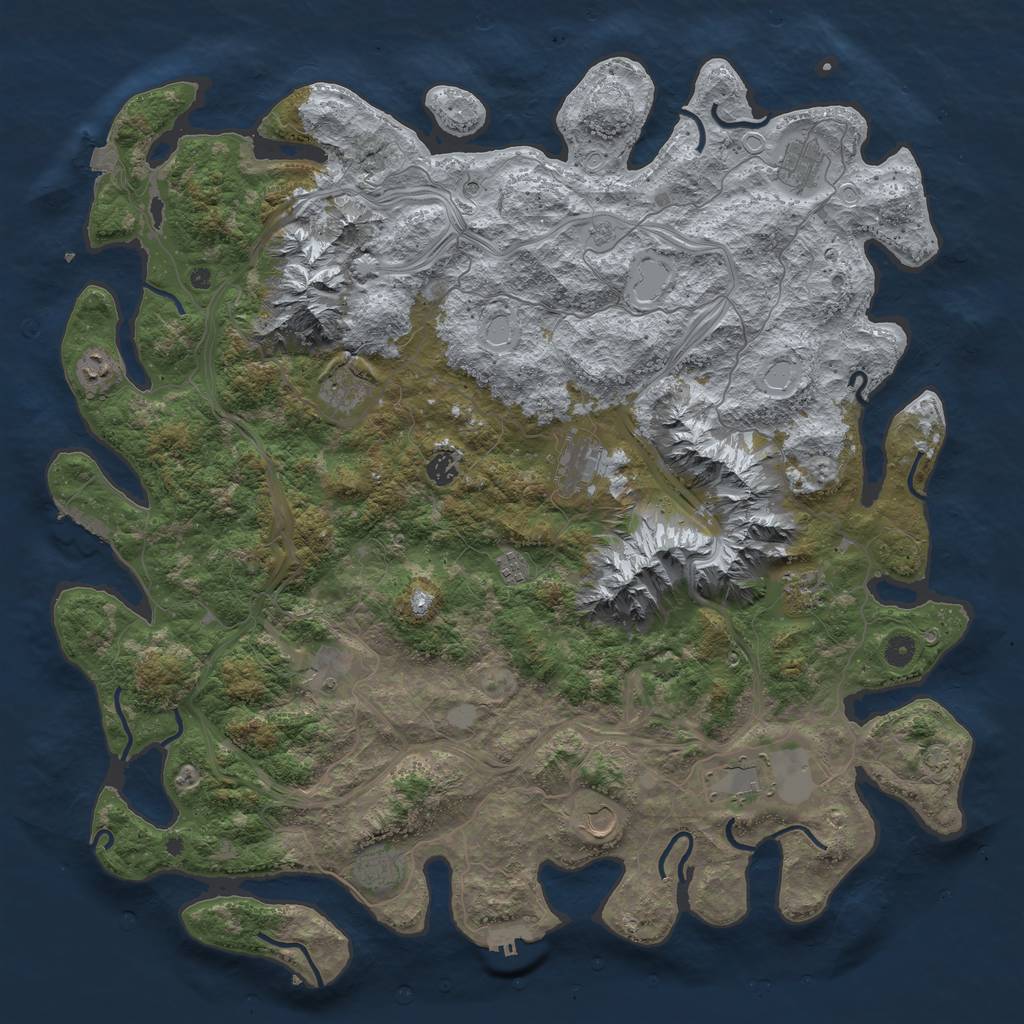 Rust Map: Procedural Map, Size: 5000, Seed: 82147, 19 Monuments