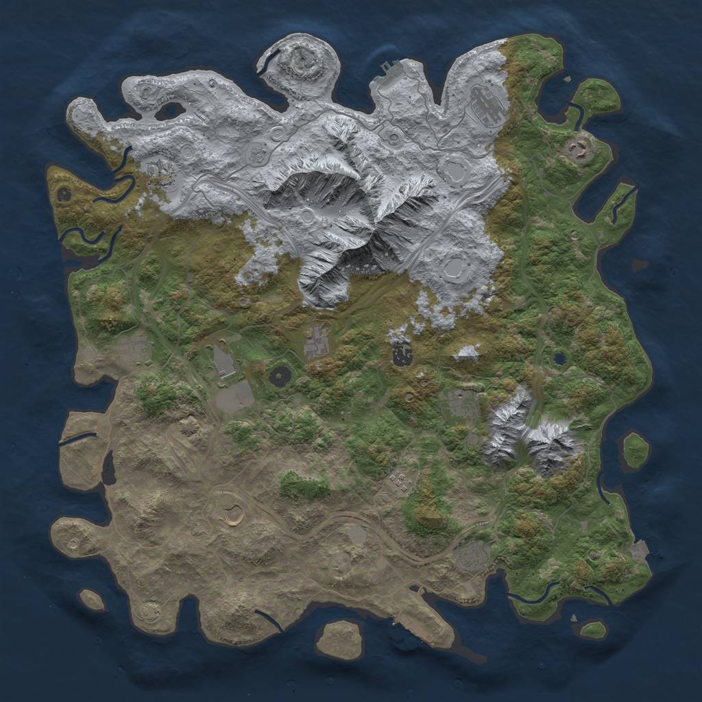 Rust Map: Procedural Map, Size: 5000, Seed: 1990955816, 19 Monuments