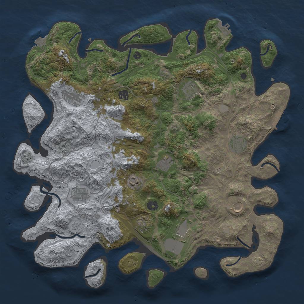 Rust Map: Procedural Map, Size: 4250, Seed: 980704388, 19 Monuments