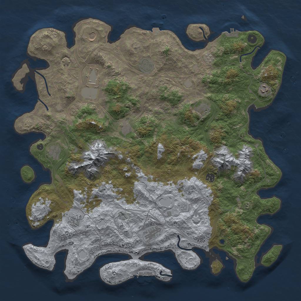Rust Map: Procedural Map, Size: 5000, Seed: 85172, 19 Monuments