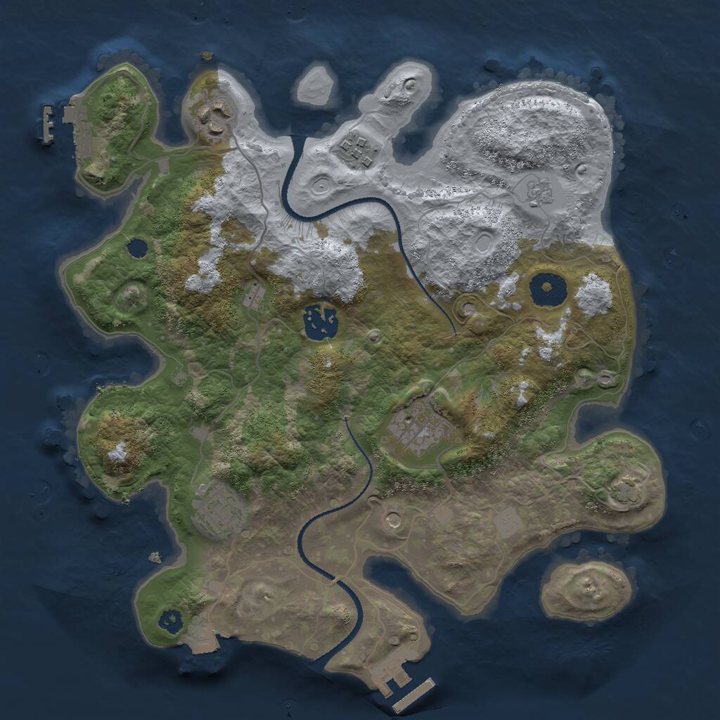 Rust Map: Procedural Map, Size: 3000, Seed: 5403217, 11 Monuments