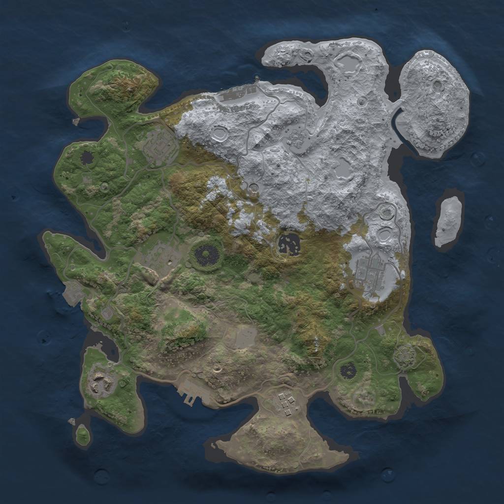 Rust Map: Procedural Map, Size: 3250, Seed: 567568658, 14 Monuments