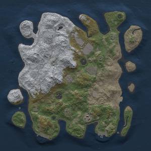 Thumbnail Rust Map: Procedural Map, Size: 3500, Seed: 1170612333, 14 Monuments