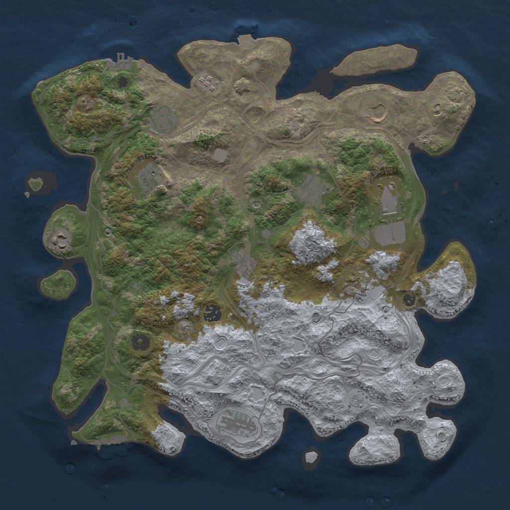 Rust Map: Procedural Map, Size: 4250, Seed: 11834, 19 Monuments