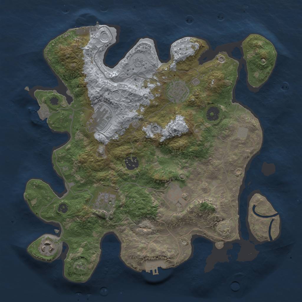 Rust Map: Procedural Map, Size: 3250, Seed: 1317377494, 14 Monuments