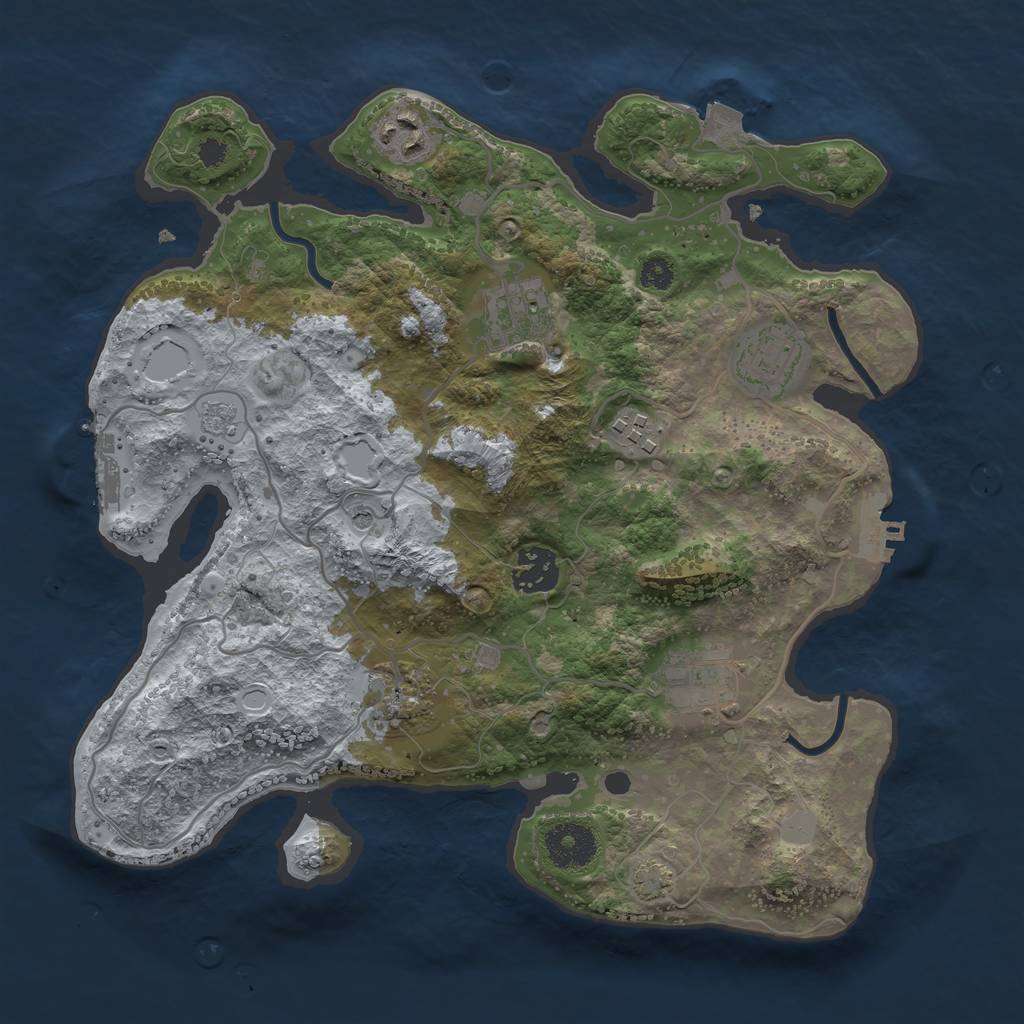 Rust Map: Procedural Map, Size: 3200, Seed: 1543267101, 15 Monuments