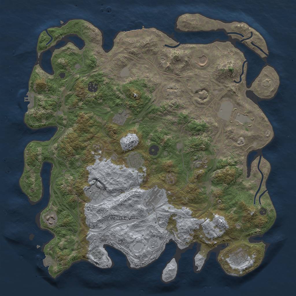 Rust Map: Procedural Map, Size: 4250, Seed: 864017900, 19 Monuments