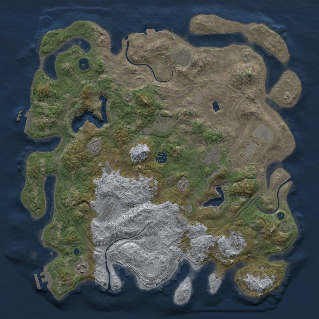 Rust Map: Procedural Map, Size: 4250, Seed: 864017900, 15 Monuments