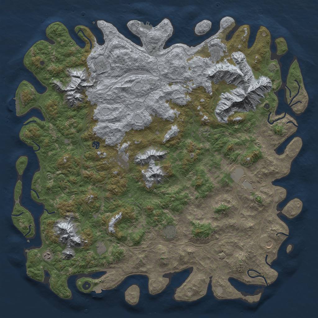 Rust Map: Procedural Map, Size: 6000, Seed: 272499744, 19 Monuments
