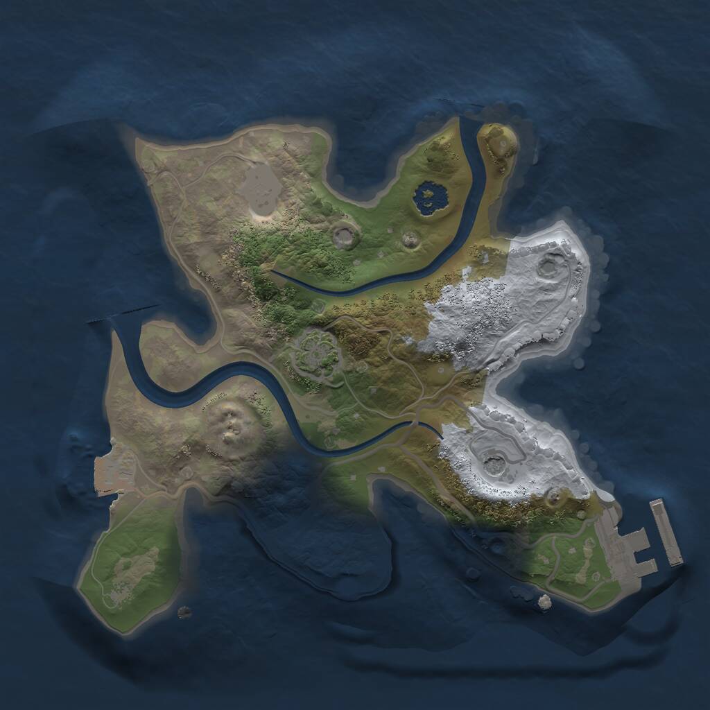 Rust Map: Procedural Map, Size: 2100, Seed: 597331796, 4 Monuments