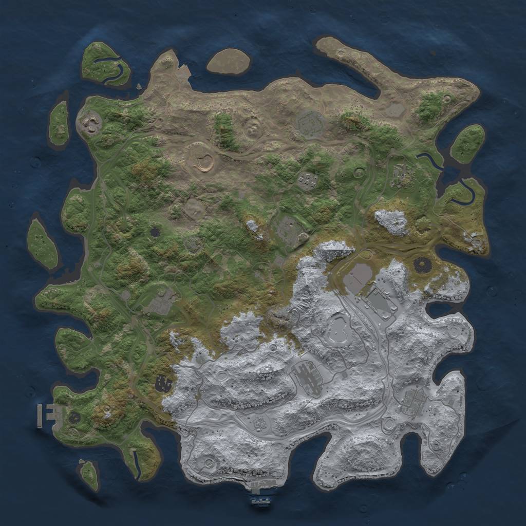 Rust Map: Procedural Map, Size: 4500, Seed: 577085613, 19 Monuments