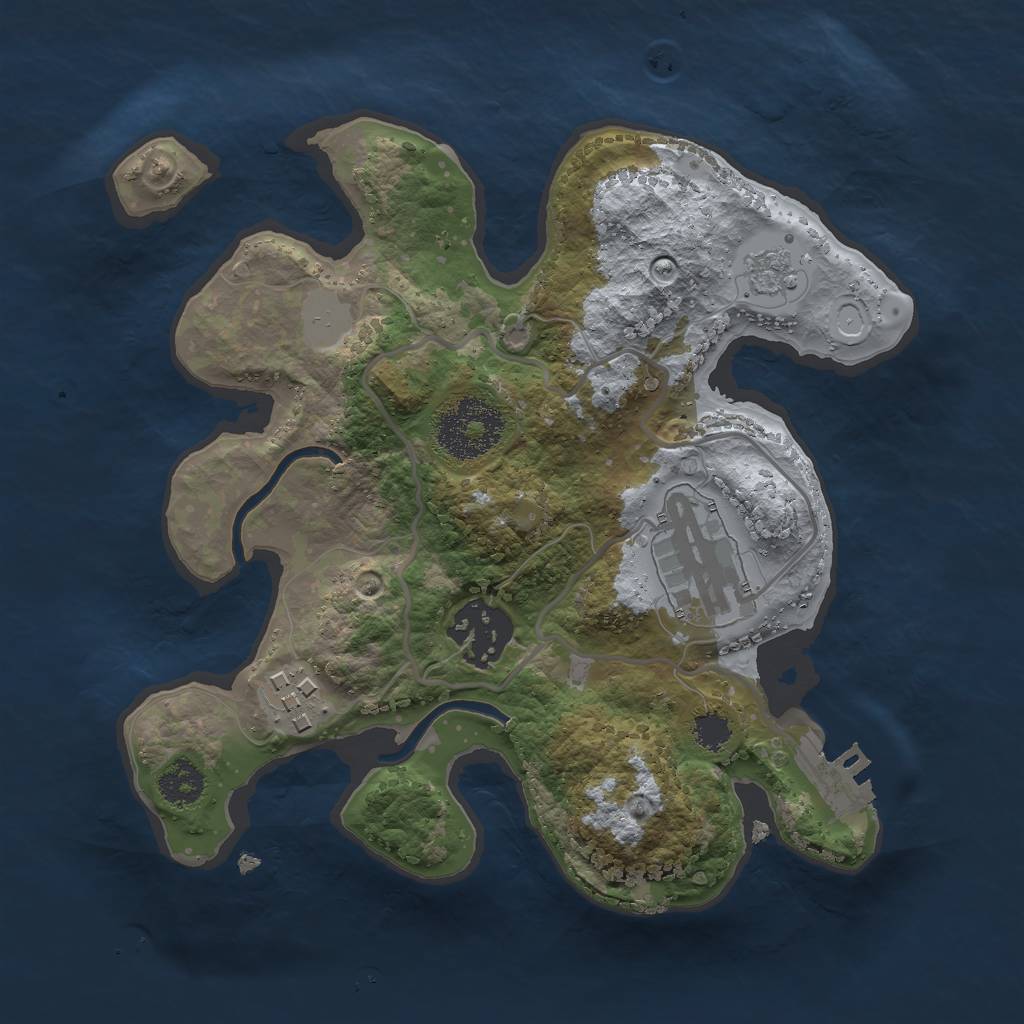 Rust Map: Procedural Map, Size: 2400, Seed: 971748538, 8 Monuments