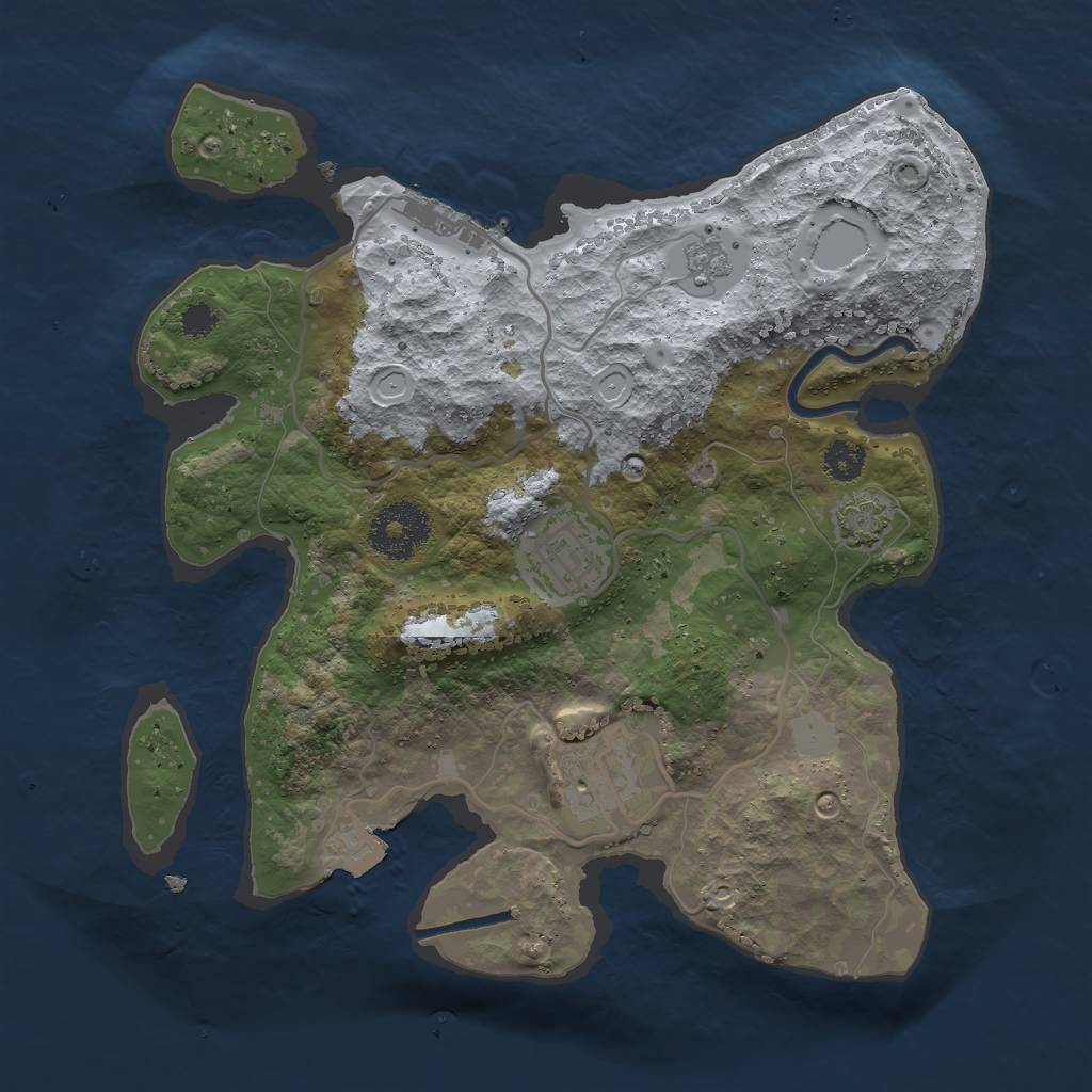 Rust Map: Procedural Map, Size: 2750, Seed: 4293, 8 Monuments