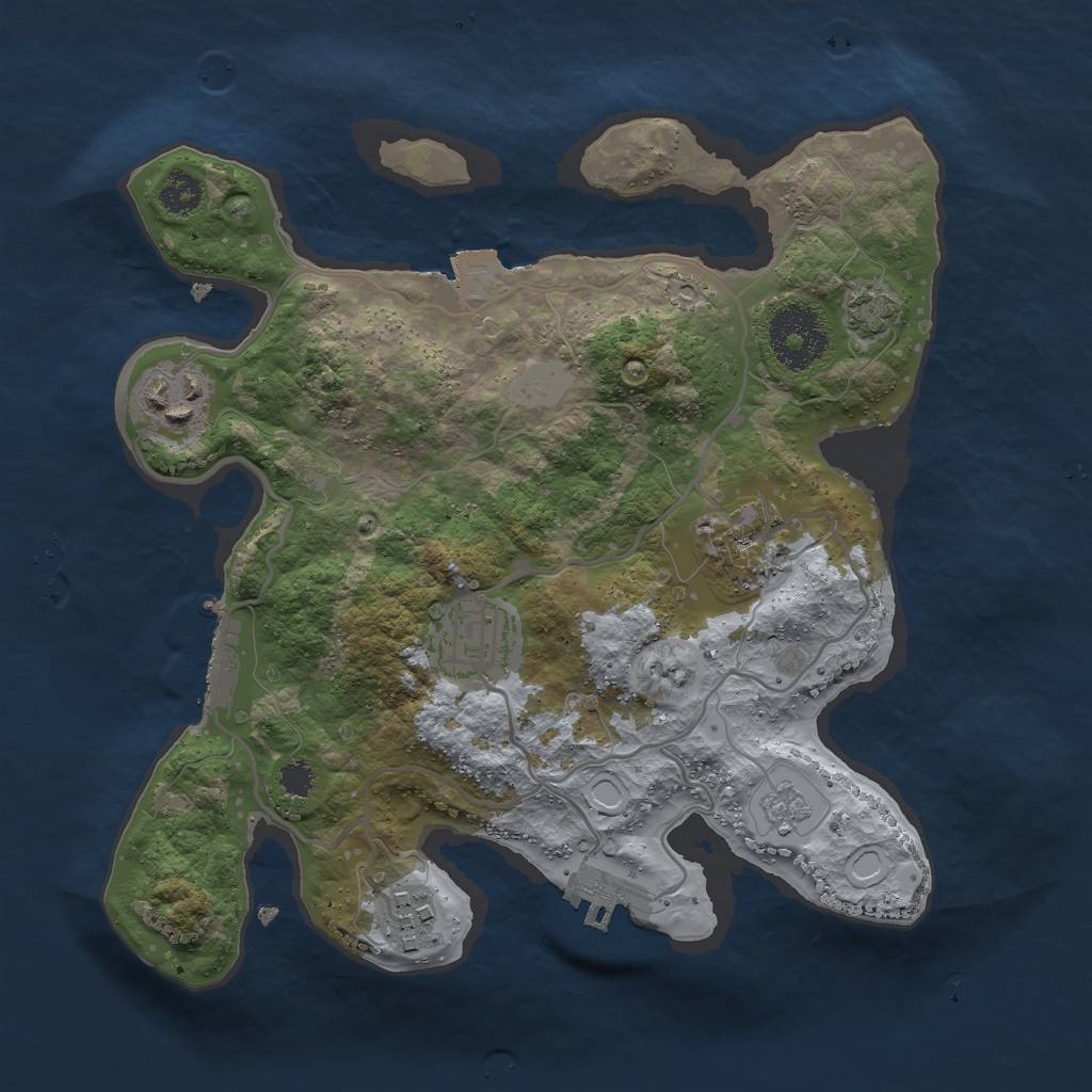 Rust Map: Procedural Map, Size: 2700, Seed: 560228449, 11 Monuments