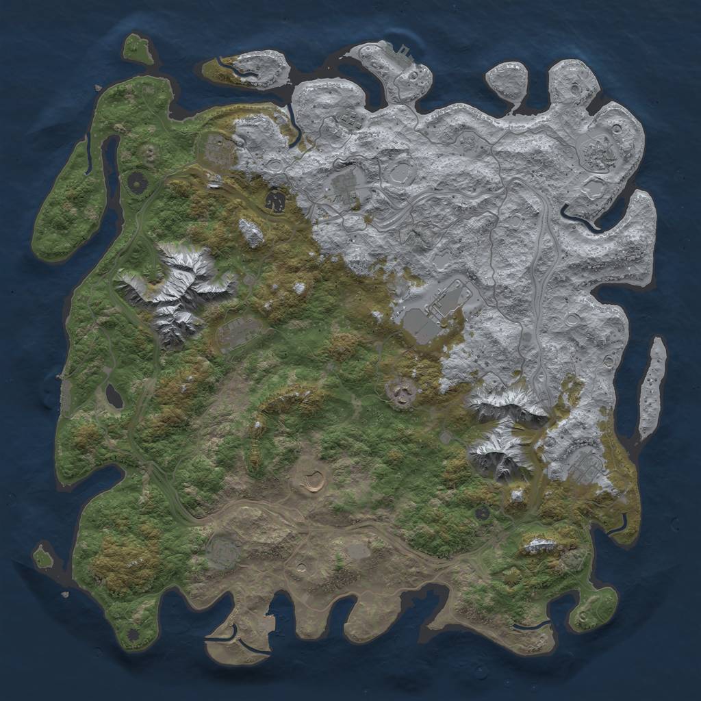 Rust Map: Procedural Map, Size: 5000, Seed: 1936461790, 19 Monuments