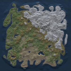 Thumbnail Rust Map: Procedural Map, Size: 5000, Seed: 1936461790, 16 Monuments