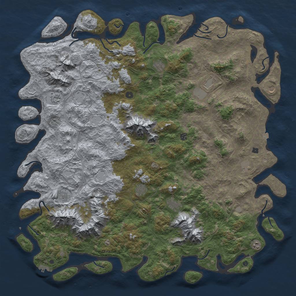 Rust Map: Procedural Map, Size: 6000, Seed: 1893884986, 18 Monuments