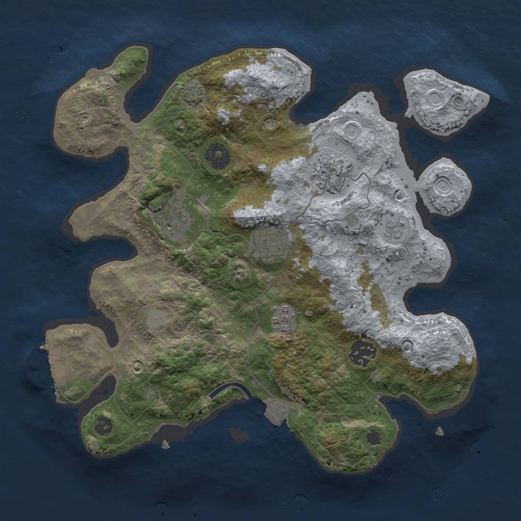 Rust Map: Procedural Map, Size: 3000, Seed: 600814693, 11 Monuments