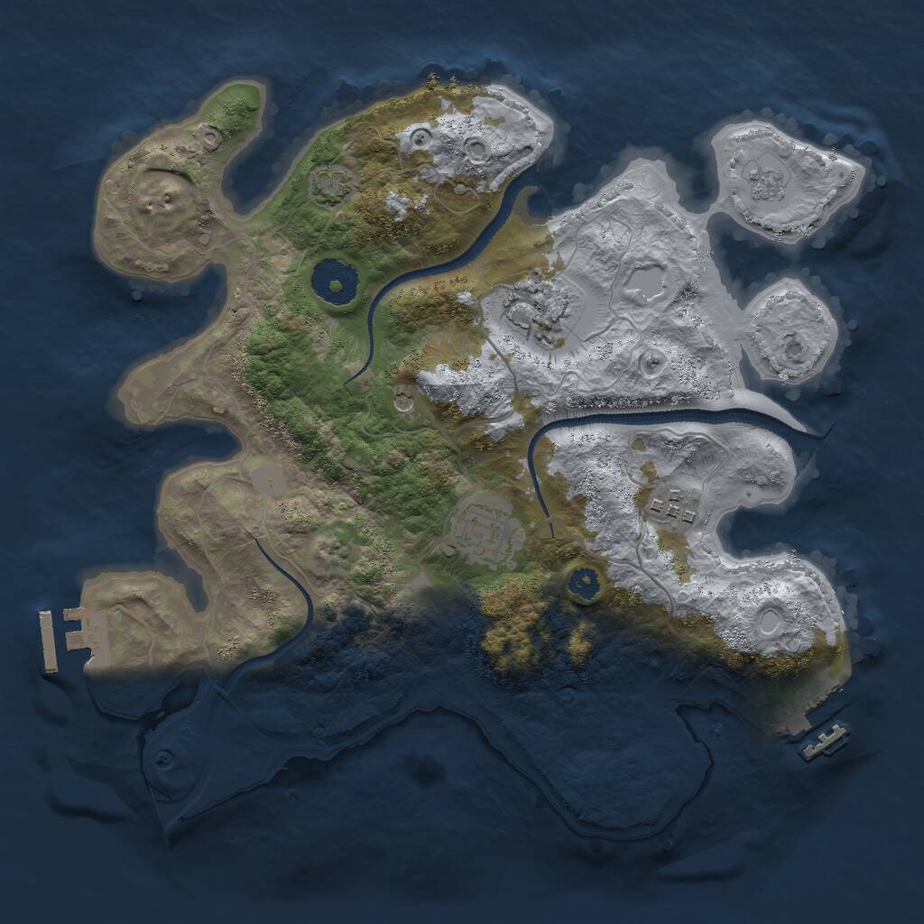 Rust Map: Procedural Map, Size: 3000, Seed: 600814693, 9 Monuments