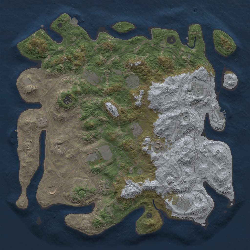 Rust Map: Procedural Map, Size: 4400, Seed: 66826608, 19 Monuments