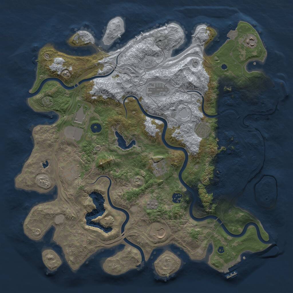 Rust Map: Procedural Map, Size: 4250, Seed: 2010782018, 15 Monuments