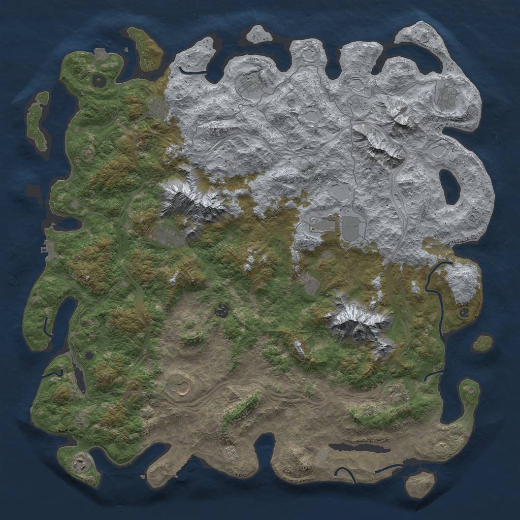 Rust Map: Procedural Map, Size: 5500, Seed: 122411123, 19 Monuments