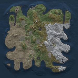 Thumbnail Rust Map: Procedural Map, Size: 3500, Seed: 1365851884, 17 Monuments