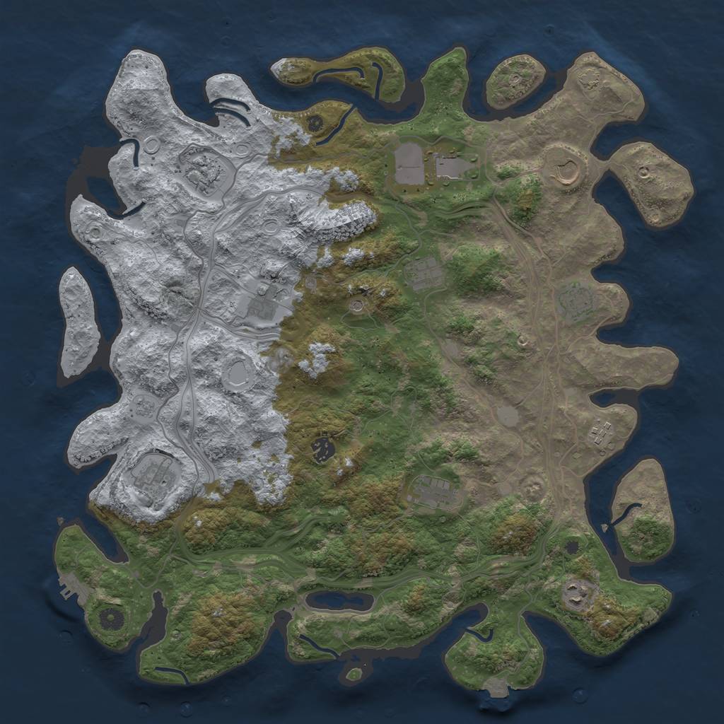 Rust Map: Procedural Map, Size: 4500, Seed: 902866414, 18 Monuments