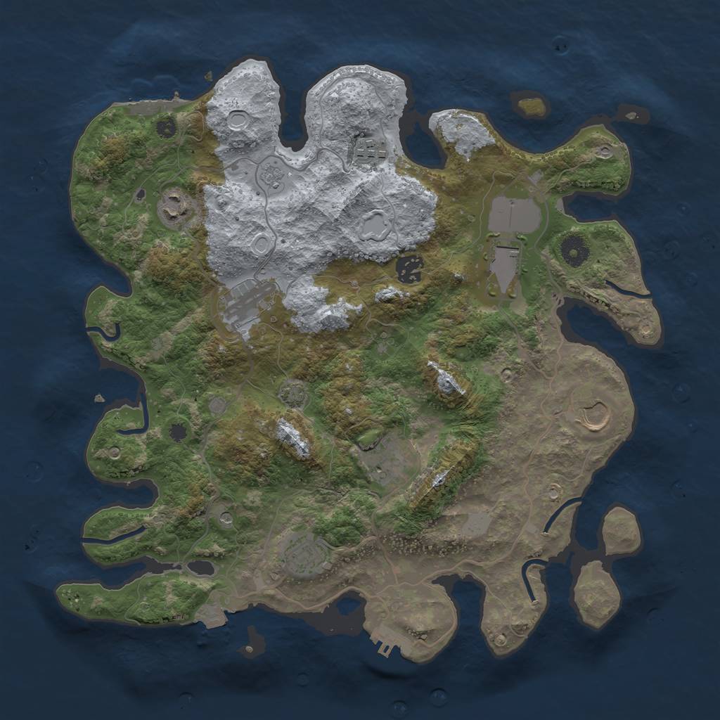 Rust Map: Procedural Map, Size: 3700, Seed: 2112593066, 16 Monuments