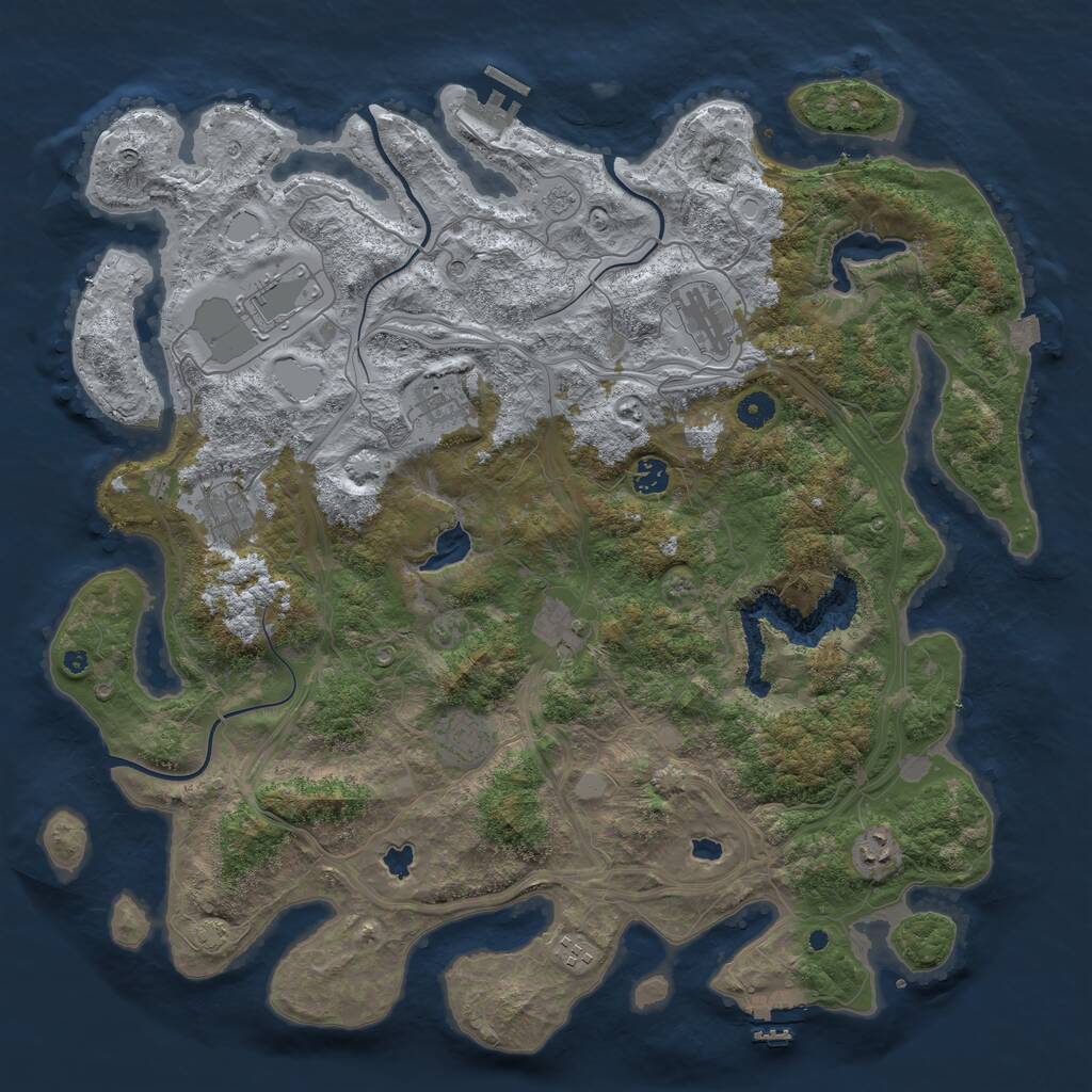 Rust Map: Procedural Map, Size: 4500, Seed: 674873099, 15 Monuments