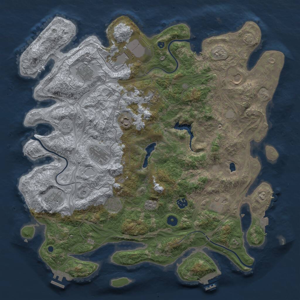 Rust Map: Procedural Map, Size: 4300, Seed: 3110874, 17 Monuments