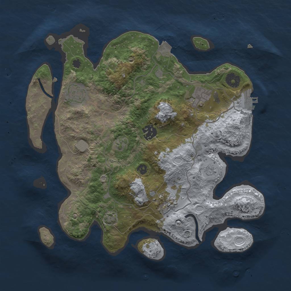 Rust Map: Procedural Map, Size: 3000, Seed: 293623921, 10 Monuments