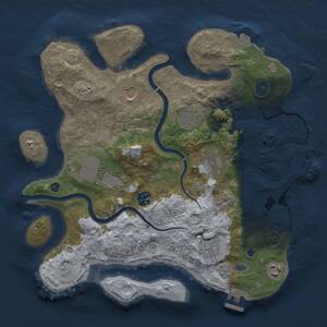 Thumbnail Rust Map: Procedural Map, Size: 3500, Seed: 44468, 14 Monuments