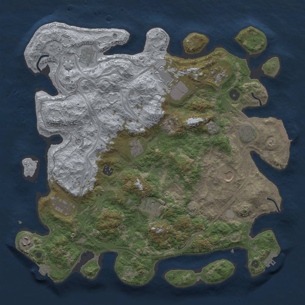 Rust Map: Procedural Map, Size: 4300, Seed: 96949300, 19 Monuments