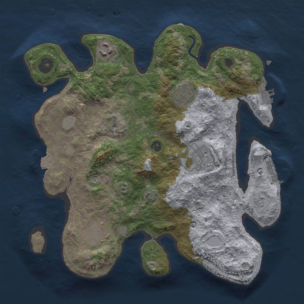 Rust Map: Procedural Map, Size: 3000, Seed: 20080722, 12 Monuments