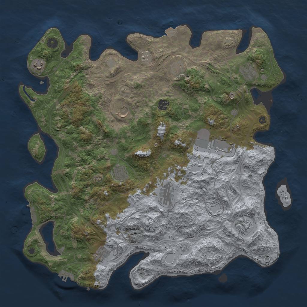 Rust Map: Procedural Map, Size: 4250, Seed: 832297578, 19 Monuments