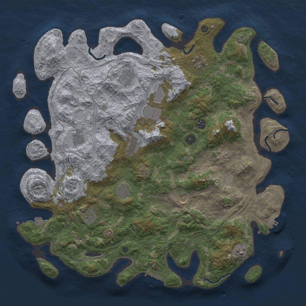 Rust Map: Procedural Map, Size: 4500, Seed: 2131231313, 19 Monuments