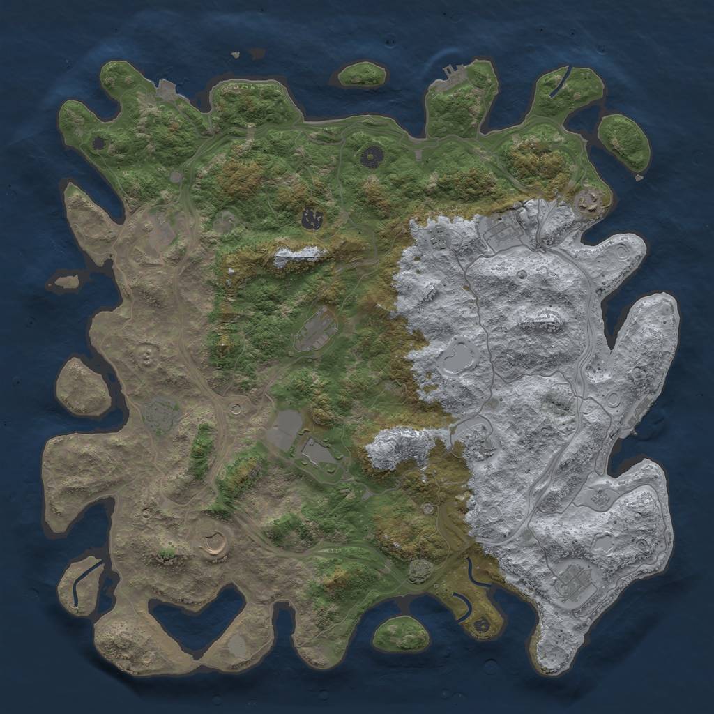 Rust Map: Procedural Map, Size: 4750, Seed: 1340326844, 19 Monuments