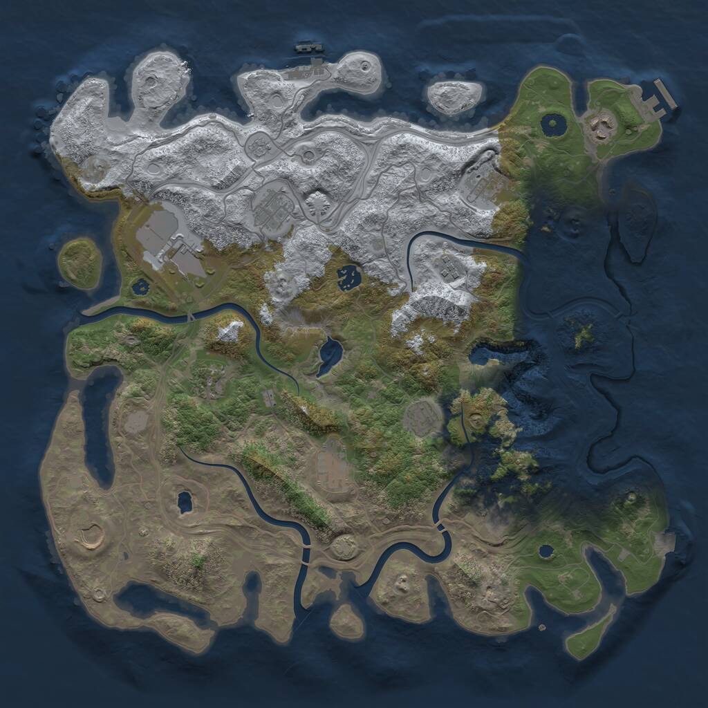 Rust Map: Procedural Map, Size: 4250, Seed: 802048657, 17 Monuments