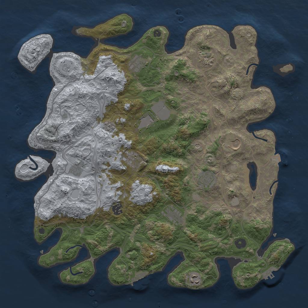 Rust Map: Procedural Map, Size: 4250, Seed: 555339289, 19 Monuments