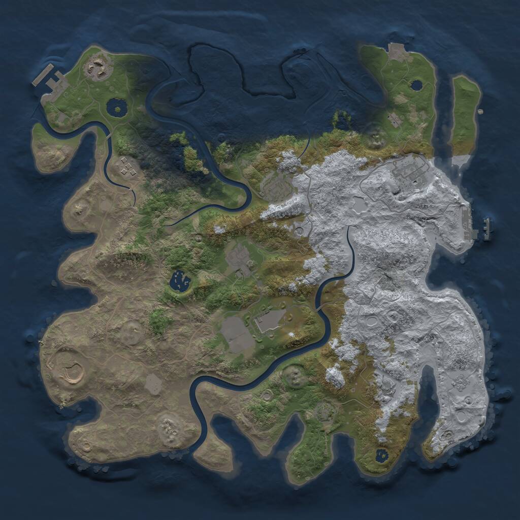 Rust Map: Procedural Map, Size: 3800, Seed: 1385823123, 15 Monuments