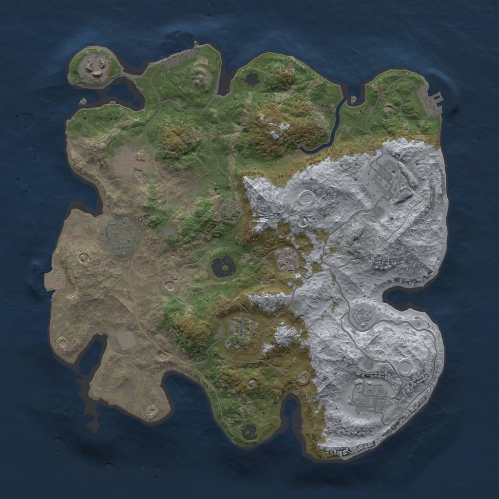 Rust Map: Procedural Map, Size: 3250, Seed: 547633, 15 Monuments