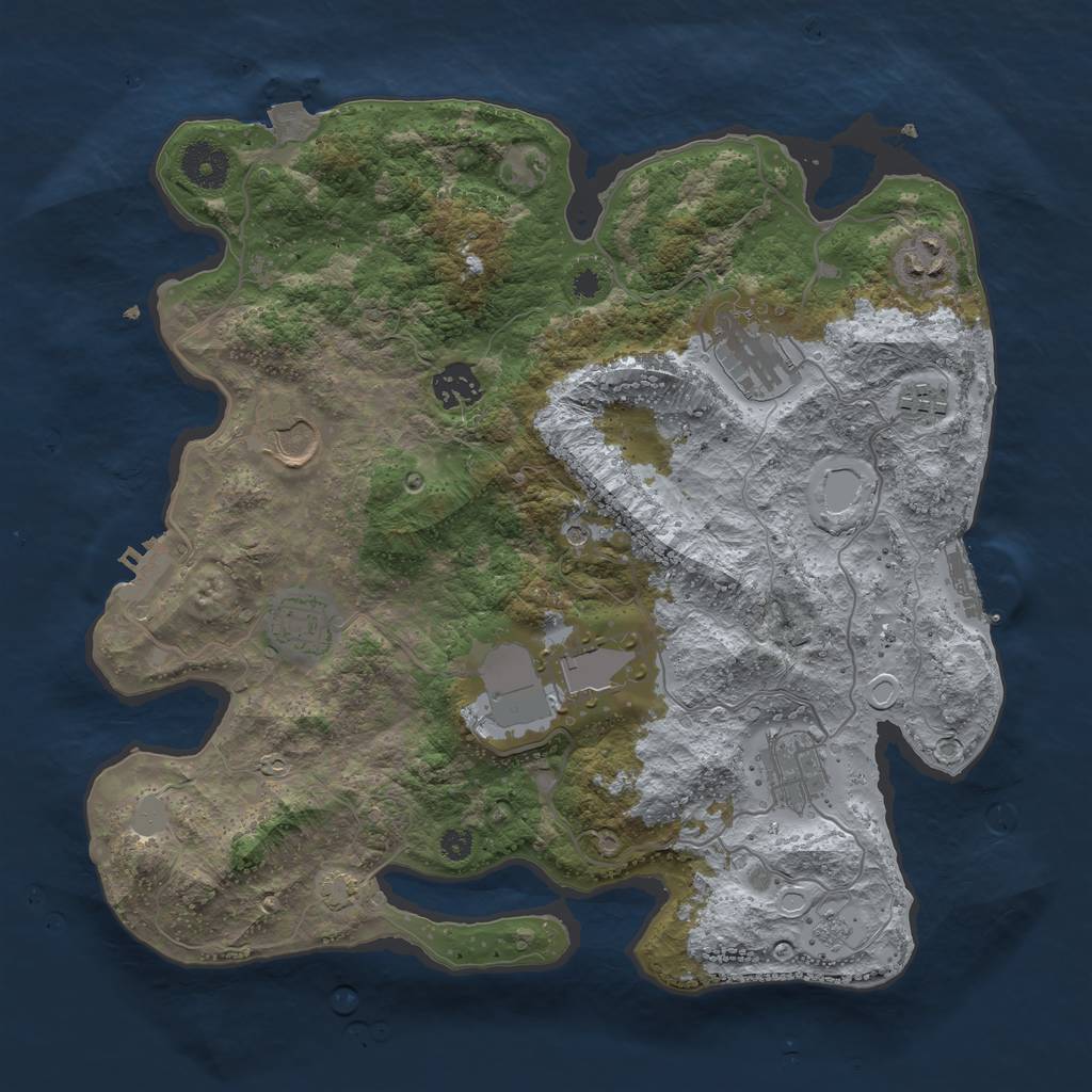 Rust Map: Procedural Map, Size: 3500, Seed: 112558592, 16 Monuments