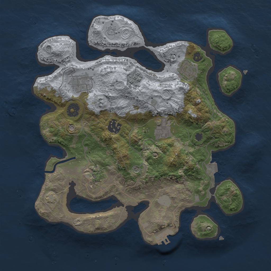 Rust Map: Procedural Map, Size: 3000, Seed: 365349060, 13 Monuments