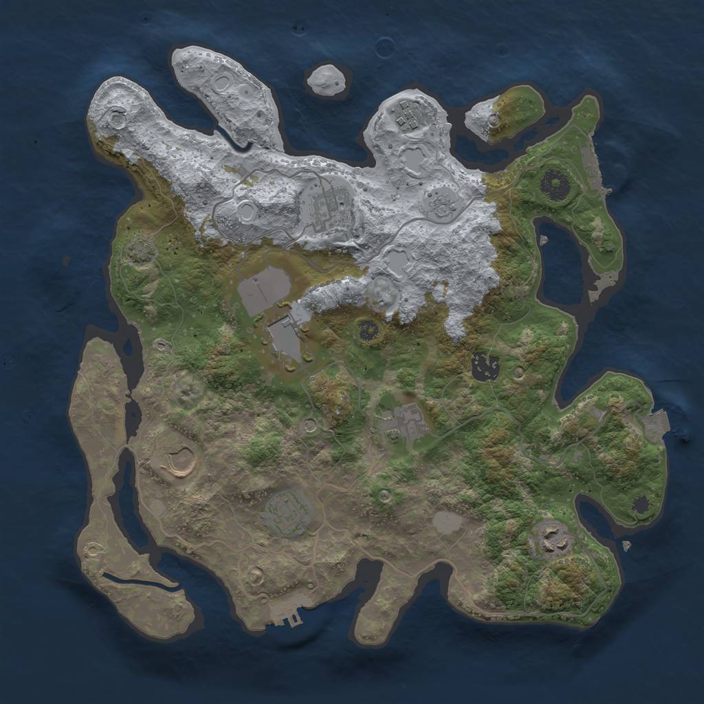 Rust Map: Procedural Map, Size: 3500, Seed: 1812724098, 16 Monuments