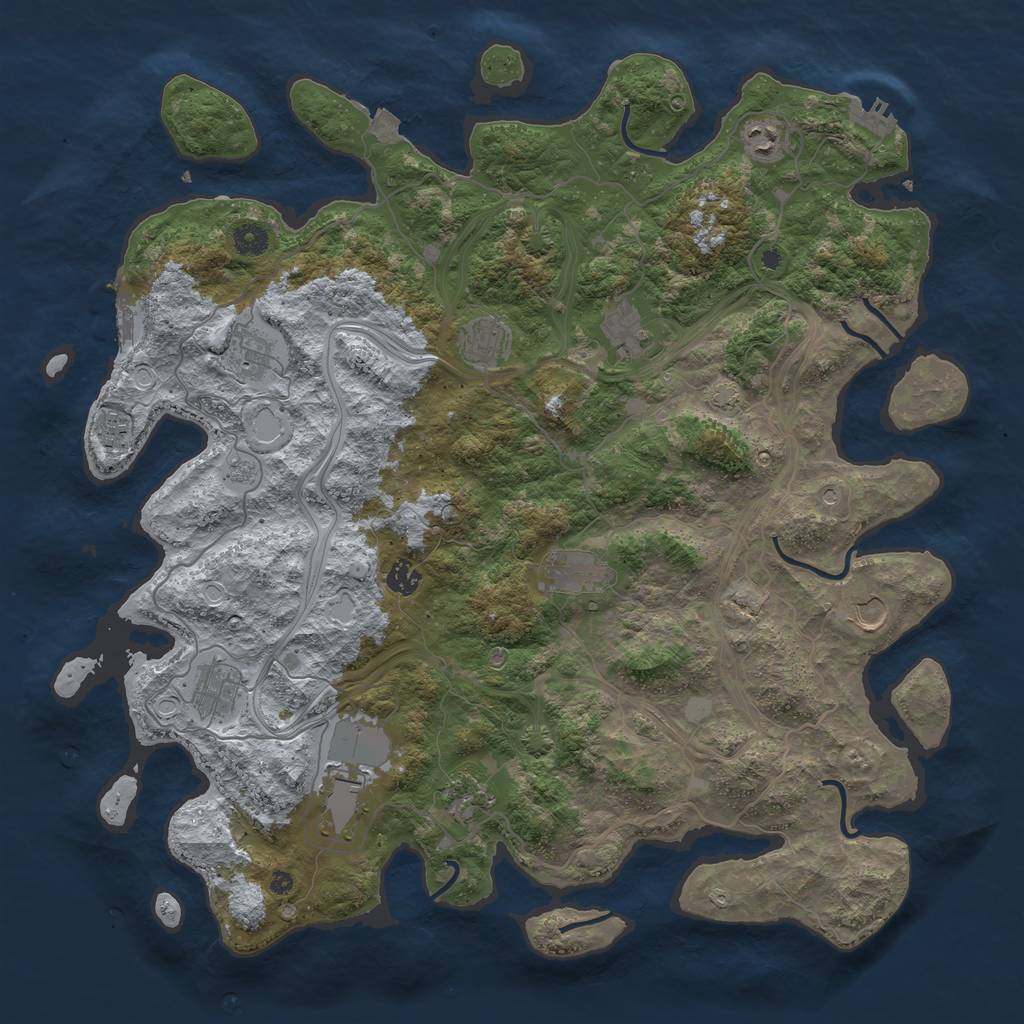 Rust Map: Procedural Map, Size: 4500, Seed: 279, 19 Monuments